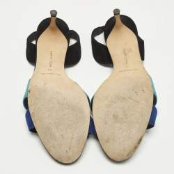 مملوكة مسبقًا صندل مانويلو بلانيك سويد أزرق سليب باك سوسبيرو 70 مقاس 39