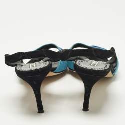 مملوكة مسبقًا صندل مانويلو بلانيك سويد أزرق سليب باك سوسبيرو 70 مقاس 39