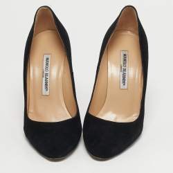 مملوكة مسبقًا Manolo Blahnik Putre Size 36.5 Black Suede Pumps