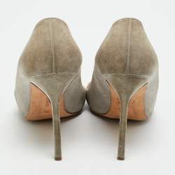 مملوكة مسبقًا Manolo Blahnik Bipunta Size 39 Grey/Yellow Leather and Suede Pumps
