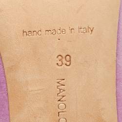 مملوكة مسبقًا Manolo Blahnik Size 39 Purple/Orange Suede Ruffle Pumps