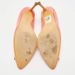 مملوكة مسبقًا حذاء كعب عالي مانولو بلانيك هانقيسي ساتان زهري مقاس 40