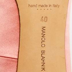 مملوكة مسبقًا حذاء كعب عالي مانولو بلانيك هانقيسي ساتان زهري مقاس 40