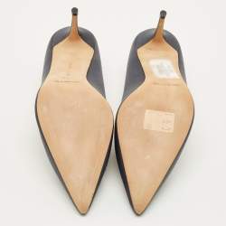 مملوكة مسبقًا حذاء كعب عالي مانولو بلانيك بورلاك ستان رمادي مقاس 37.5