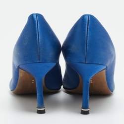 Pre Owned Manolo Blahnik Hangisi Size 35 Blue Satin Crystal Embellished Pumps