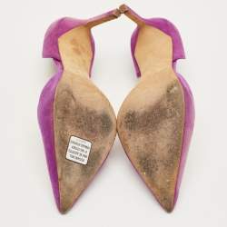 Pre Owned حذاء كعب عالي مانولوبلانيك تايلر سويدي بنفسجي دورساي مقدمة مدببة مقاس 39