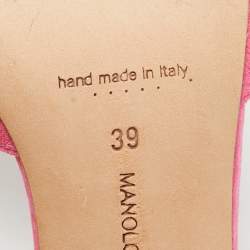 مملوكة مسبقًا صندل سليد مانولو بلانيك سويدي أزرق فاتح مقاس 38.5