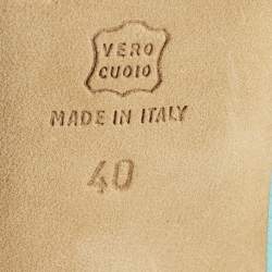 Pre Owned حذاء كعب عالي مانولو بلانيك أرليتي فرويل سويدي أزرق/أخضر مقاس 40