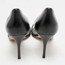 مملوكة مسبقًا حذاء كعب عالي مانولو بلانيك فاجوتال جلد أسود مقاس 40.5