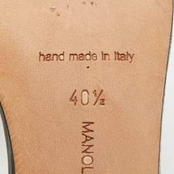 مملوكة مسبقًا حذاء كعب عالي مانولو بلانيك فاجوتال جلد أسود مقاس 40.5