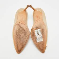 مملوكة مسبقًا Manolo Blahnik Hangisi Size 38.5 Beige Satin Pumps