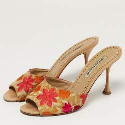 مملوكة مسبقًا صندل مانولو بلانيك قماش لوريكس متعدد الألوان مقاس 37.5