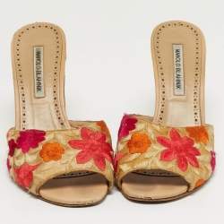 مملوكة مسبقًا صندل مانولو بلانيك قماش لوريكس متعدد الألوان مقاس 37.5