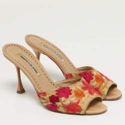 مملوكة مسبقًا صندل مانولو بلانيك قماش لوريكس متعدد الألوان مقاس 37.5