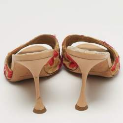 مملوكة مسبقًا صندل مانولو بلانيك قماش لوريكس متعدد الألوان مقاس 37.5