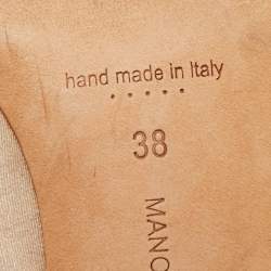 Pre Owned شبشب مانولو بلانيك مييسالي ساتان بيج مقاس 38