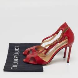 مملوكة مسبقًا صندل مانولو بلانيك فتحة كعب و مقدمة مفتوحة جلد أخضر مقاس 40