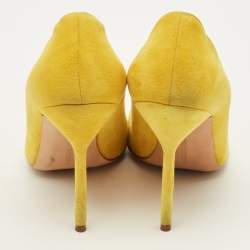 Pre Owned حذاء كعب عالي مانولو بلانيك مقدمة مدببة شامواه بيج مقاس 40