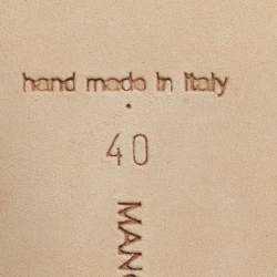 Pre Owned Manolo Blahnik Terala Size 40 Pink Satin Crystal Embellished Slingback Pumps