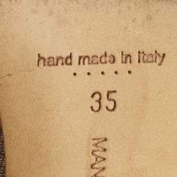 Pre Owned Manolo Blahnik Hangisi Size 35 Metallic Lurex Fabric Pumps