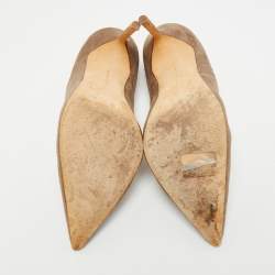 مملوكة مسبقًا حذاء كعب عالي مانولو بلانيك بي بي شامواه بني مقاس 37