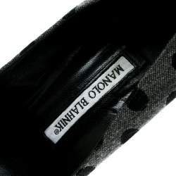 Pre Owned Manolo Blahnik Blue Polka Dot Denim Pointed Toe Pumps Size 40