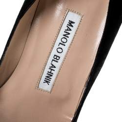 Pre Owned Manolo Blahnik Beige And Black Suede Arleti Frill Detail Pumps Size 37
