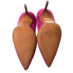 Pre Owned Manolo Blahnik Pink Suede BB Pointed Toe Pumps Size 35.5