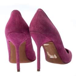 Pre Owned Manolo Blahnik Pink Suede BB Pointed Toe Pumps Size 35.5