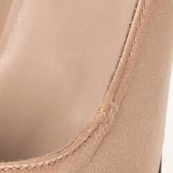 مملوكة مسبقًا حذاء كعب عالي مانولو بلانيك "هانغيسي" مزخرف بكريستال ساتان بيج مقاس 41