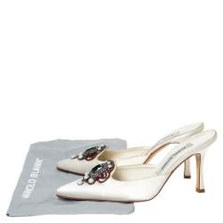 Manolo Blahnik Off-white 'Eufrasia' Mule Sandals Size 37
