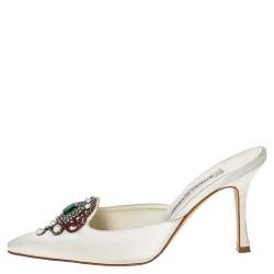 Manolo Blahnik Off-white 'Eufrasia' Mule Sandals Size 37