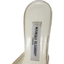 Manolo Blahnik Off-white 'Eufrasia' Mule Sandals Size 37