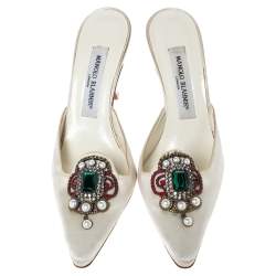 Manolo Blahnik Off-white 'Eufrasia' Mule Sandals Size 37