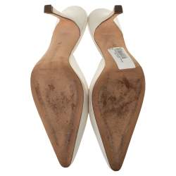 Manolo Blahnik Off-white 'Eufrasia' Mule Sandals Size 37