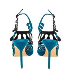 Manolo Blahnik Blue Suede Strappy Ankle Strap Sandals Size 39