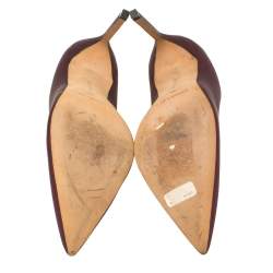 Pre Owned Manolo Blahnik Radiant Magenta Leather BB Pointed Toe Pumps Size 39