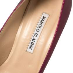 Pre Owned Manolo Blahnik Radiant Magenta Leather BB Pointed Toe Pumps Size 39