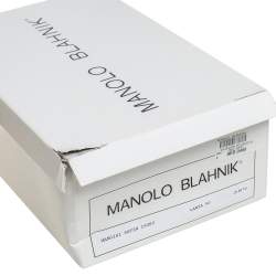 Pre Owned Manolo Blahnik White Satin Hangisi Crystal Embellished Pumps Size 38.5