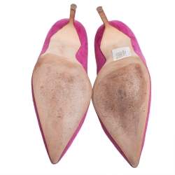 Pre Owned Manolo Blahnik Pink Suede BB Pointed Toe Pumps Size 39