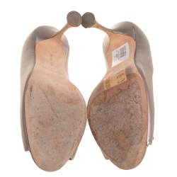 Pre Owned حذاء كعب عالي مانولو بلانيك ساتان أسود مزخرف كريستال مقدمة مفتوحة مقاس 36.5