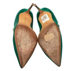 Pre Owned حذاء كعب عالي مانولو بلانيك ناديرا ساتان أخضر مقاس 37