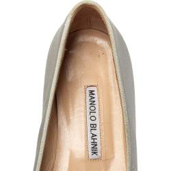 Pre Owned حذاء سليبرز مانولو بلانيك ايوفراسيا سموكينغ ساتان رصاصي مقاس 35