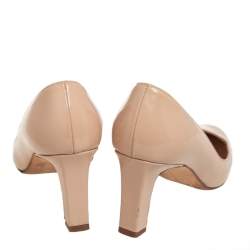 Pre Owned حذاء كعب عالي مالون بلانيك جلد بيج مقاس 36