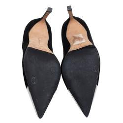 Pre Owned حذاء كعب عالي مانولو بلانيك بيبونتا سويدي و جلد أسود مقاس 36.5