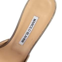 Manolo Blahnik Grey Satin Hangisi Pointed Toe Mules Size 38