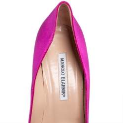 Pre Owned حذاء كعب عالي مانولو بلانيك هانغيسي ساتان ماغينتا مقاس 40