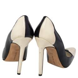 Manolo Blahnik Two Tone Leather And Patent Leather Adra Pumps Size 37.5