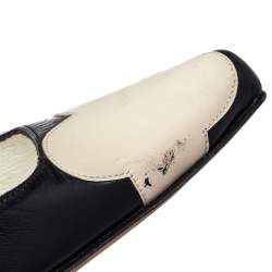 Manolo Blahnik Two Tone Leather And Patent Leather Adra Pumps Size 37.5