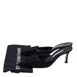 Pre Owned Manolo Blahnik Black Suede Maysale Mule Sandals Size 40.5